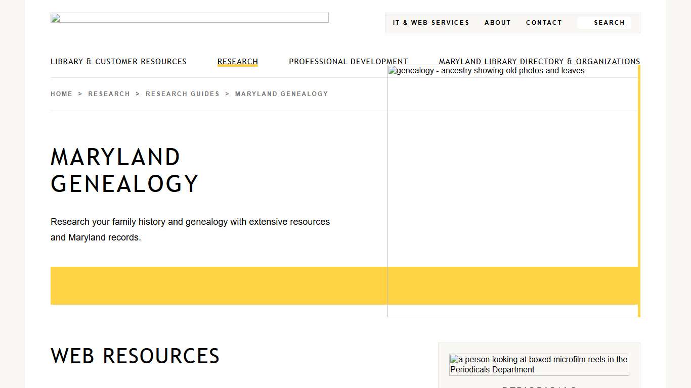 Maryland Genealogy - Maryland State Library Resource Center